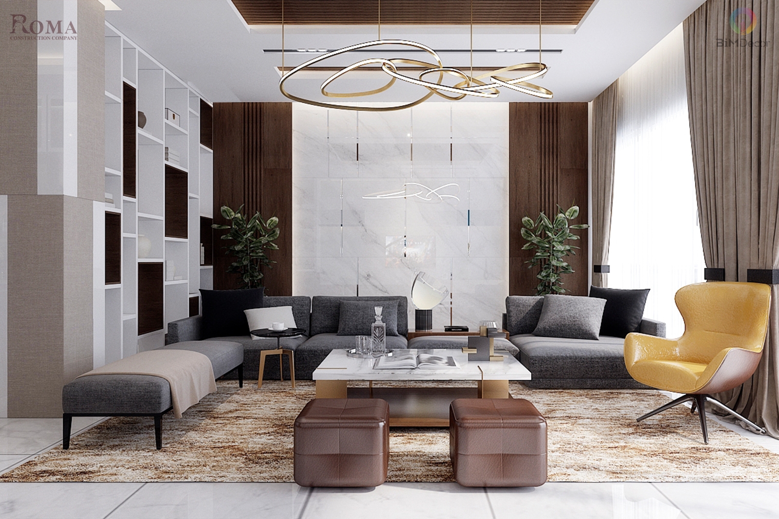 Thiết kế thi công nội thất nhà phố 300m2 Biên Hòa